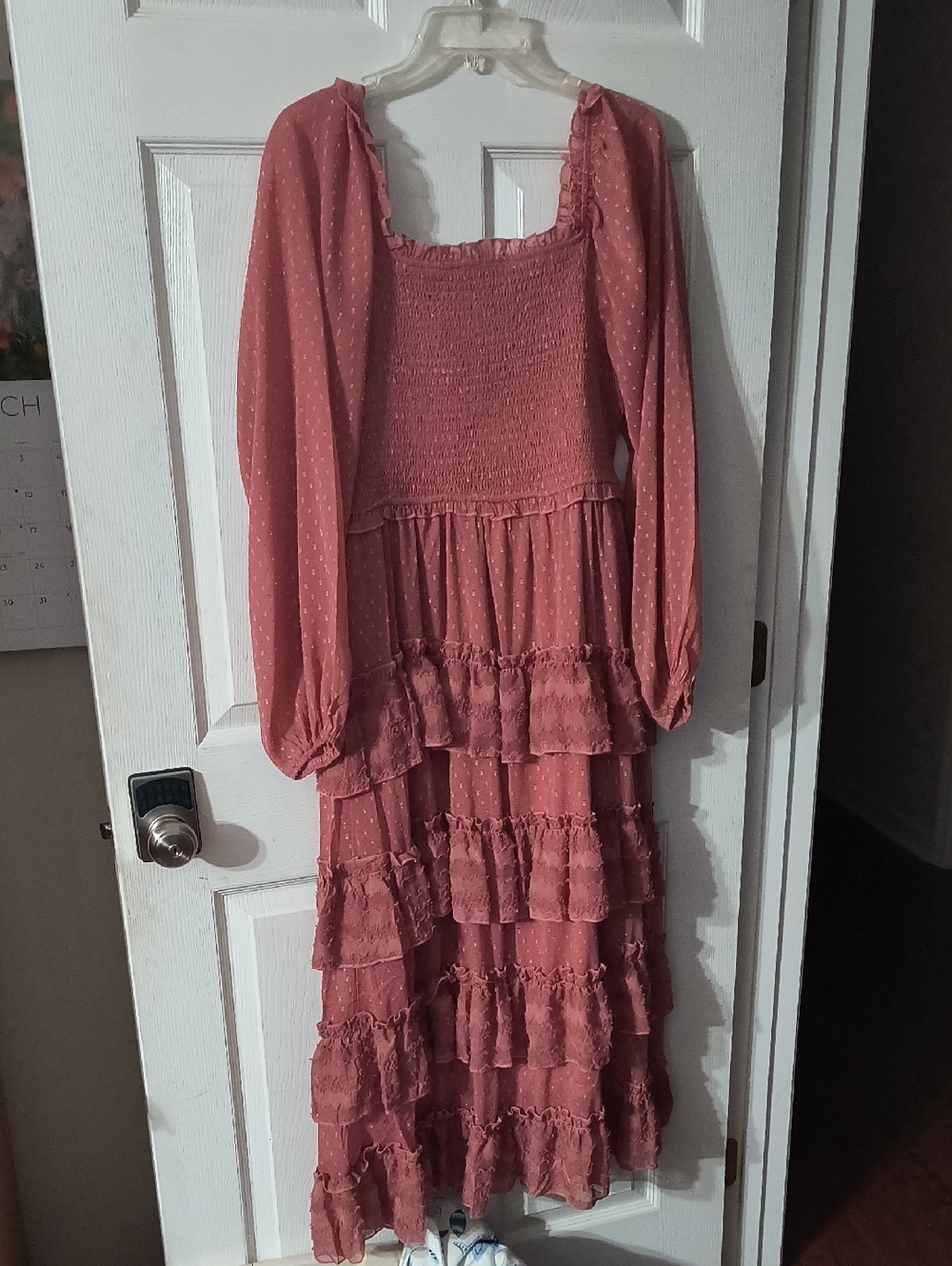 &merci Pink Smocked Maxi Dress, Like New